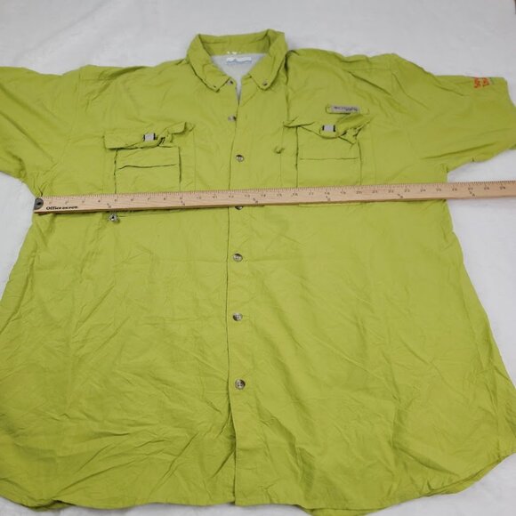 Columbia Men's Green PFG Bahama II Short-Sleeve Fishing Button-Front Shirt Sz XL - Picture 5 of 10